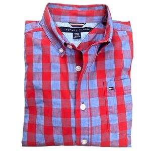 Tommy Hilfiger Youth Boys' Plaid Button-Down Shirt – Cotton Blend, Size‎ M